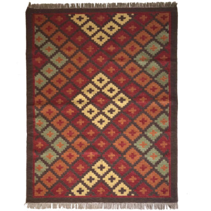 Red Chevron Motif Rug 4x6’